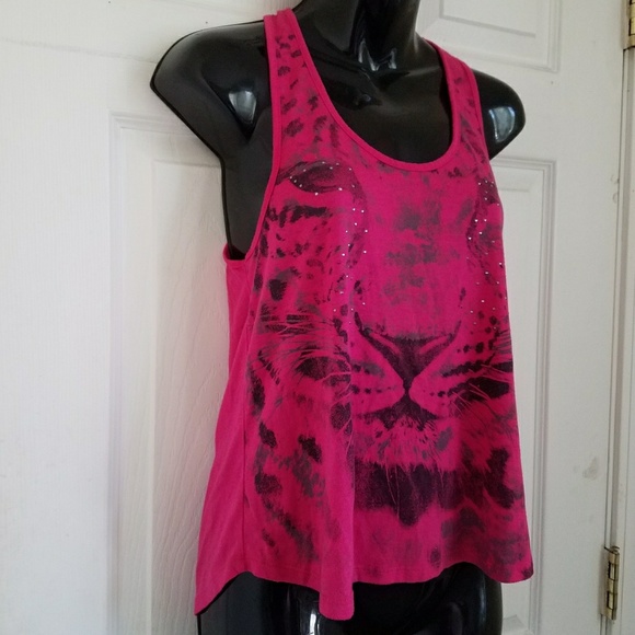 Nine After Nine Hot Pink Graphic Tank Size Med - Picture 2 of 8